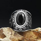 PENDRA Blackstone Gothic Black Stone Ring
