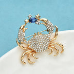 PENDRA Crabspark 2-Color Rhinestone Crab Brooch