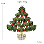 PENDRA Noelina 2-Color Enamel Christmas Tree Brooch