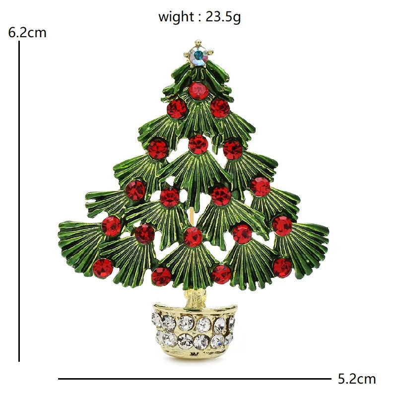 PENDRA Noelina 2-Color Enamel Christmas Tree Brooch