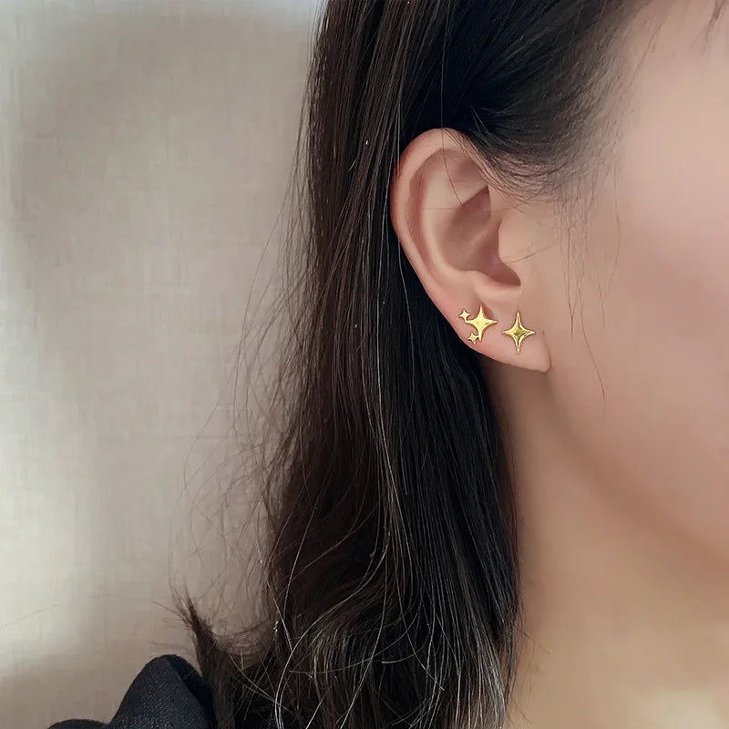 PENDRA Silver Gold Stamp Earrings