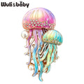 PENDRA Ocean Glow Jellyfish Rhinestone Enamel Brooch