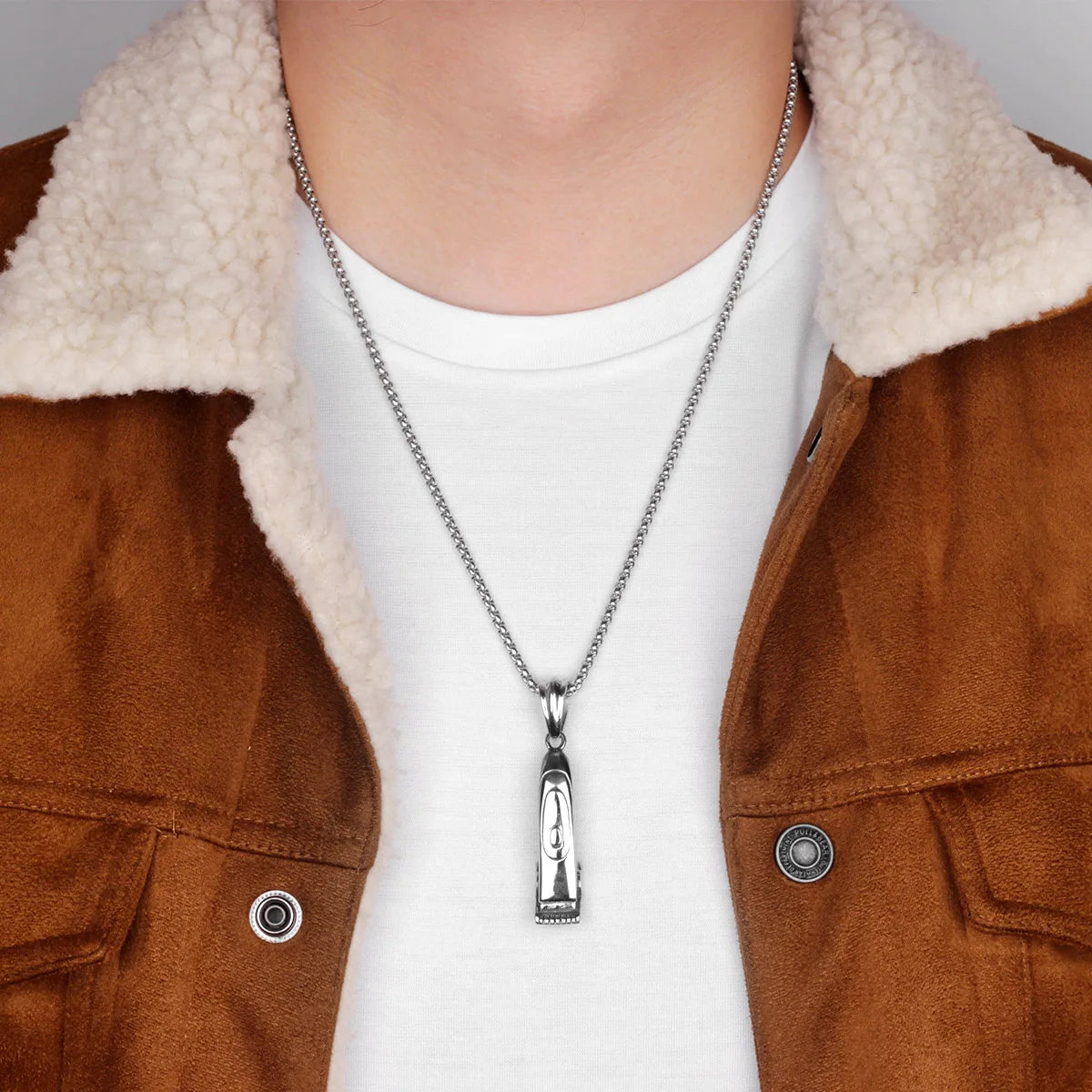 PENDRA Barber Shaver Haircut Steel Necklace