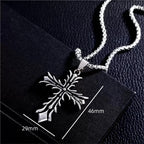 PENDRA Crossbrand Stainless Steel Pattern Cross Pendant