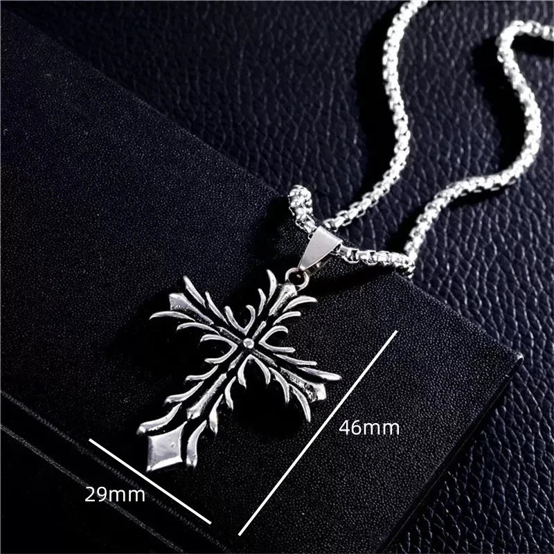 PENDRA Crossbrand Stainless Steel Pattern Cross Pendant