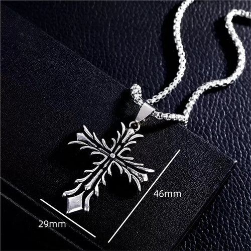 PENDRA Crossbrand Stainless Steel Pattern Cross Pendant