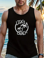 PENDRA Beach Hawaiian Tank Vintage Car Print Sleeveless Tank Top