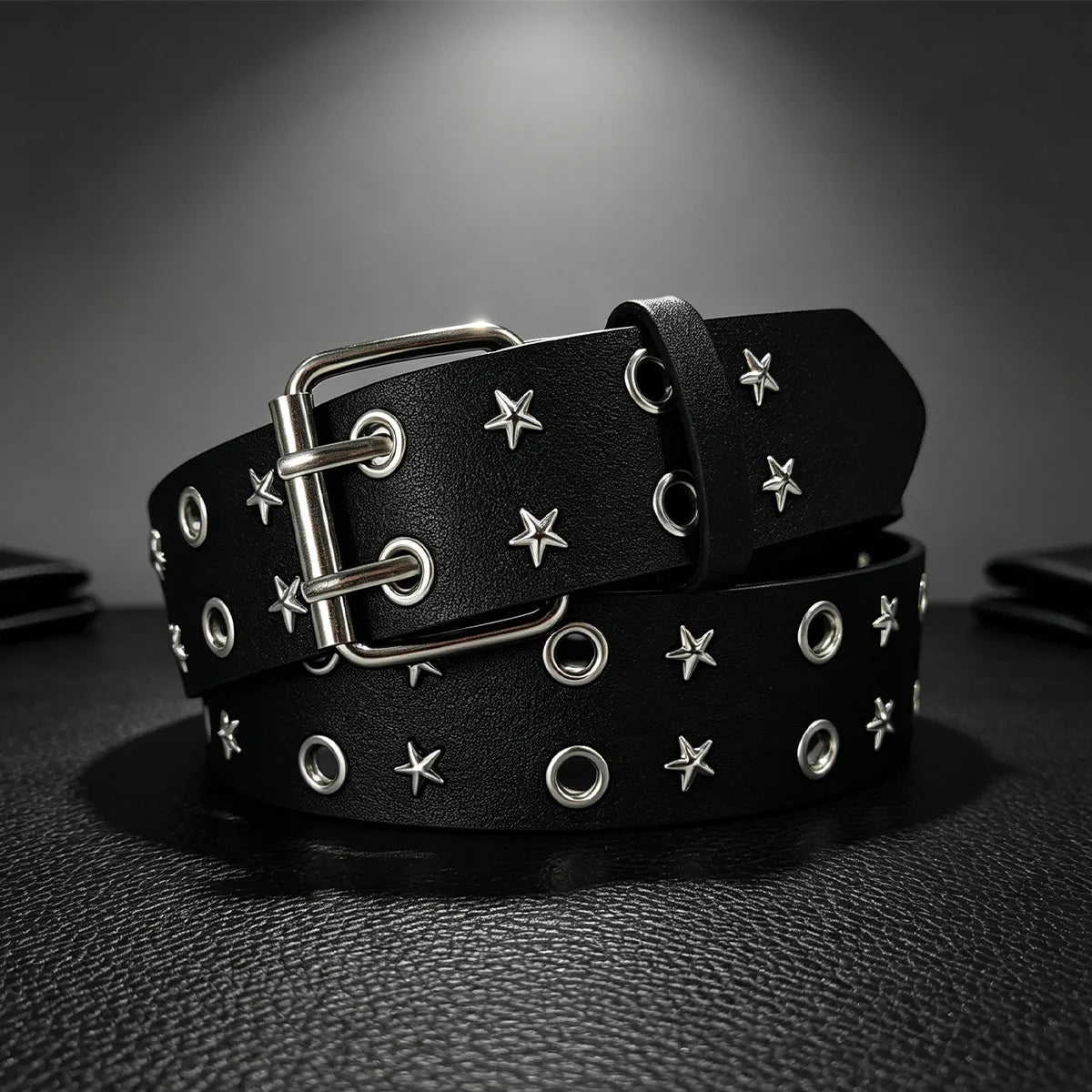 New Fashion Men's European And American Punk Belt Women's Rivet Wide Waist Cross Border Jeans Belt Unisex Gothic Accessories