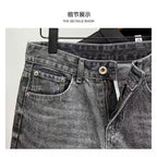 PENDRA Denim Washed Straight Jeans