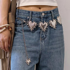 PENDRA Demiis Metal Heart Gothic Waist Chain Belt
