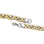 Flat Byzantine Bracelets for Men,Waterproof Stainless Steel Chain Link Wristband,Christmas Gifts to Dad Father Boyfriend BFF
