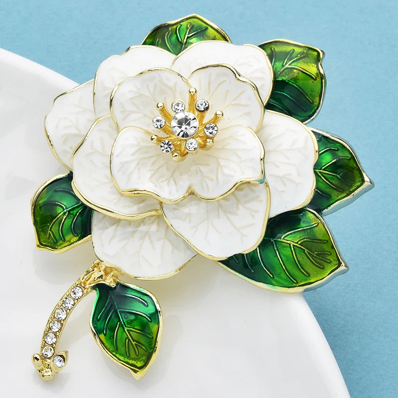 PENDRA Camellia Luxury Camellia Flower Brooch