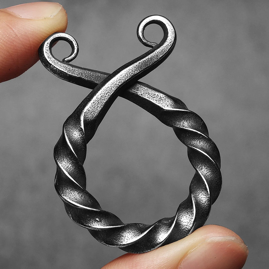 PENDRA Troll Cross Ancient Steel Necklace