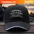 1pc Adjustable Baseball Cap Dad Hat with " Old Fart" Print - Lightweight, Comfortable Polyester cap for Men and Women, Perfect f