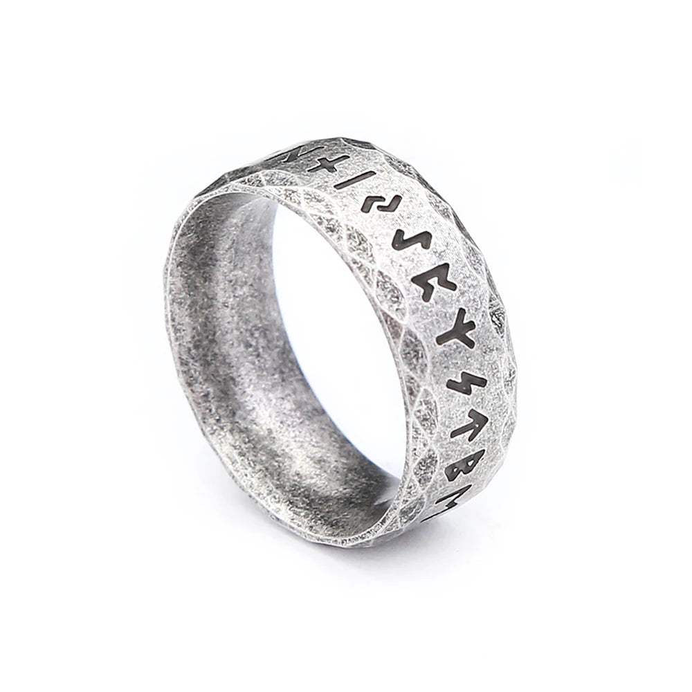 PENDRA Runering Vintage Stainless Steel Viking Rune Ring