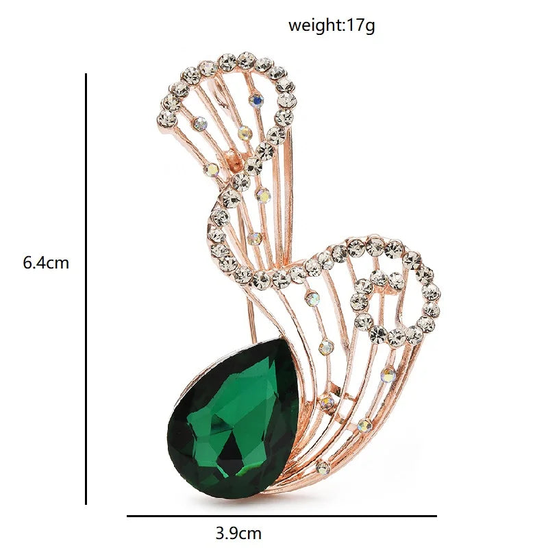 PENDRA Ripplea Water-Drop Geometric Flower Brooch