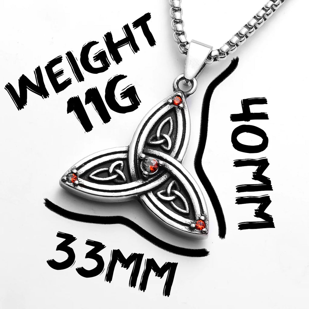 PENDRA Celtic Knot Gemstone Steel Necklace