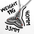 PENDRA Celtic Knot Gemstone Steel Necklace