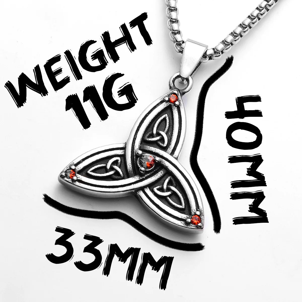 PENDRA Celtic Knot Gemstone Steel Necklace
