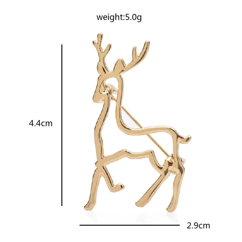 PENDRA Metal Deer Brooch