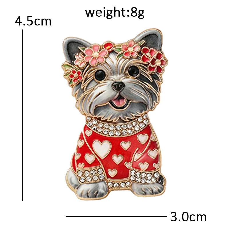 PENDRA Puppy Sitting Dog Brooch
