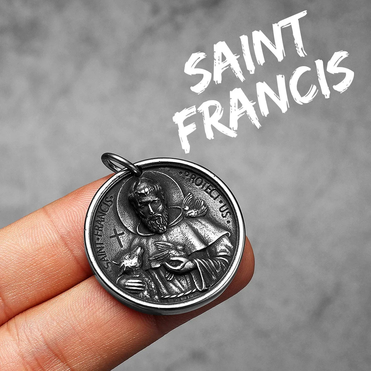 PENDRA Catholic St Francis Steel Necklace