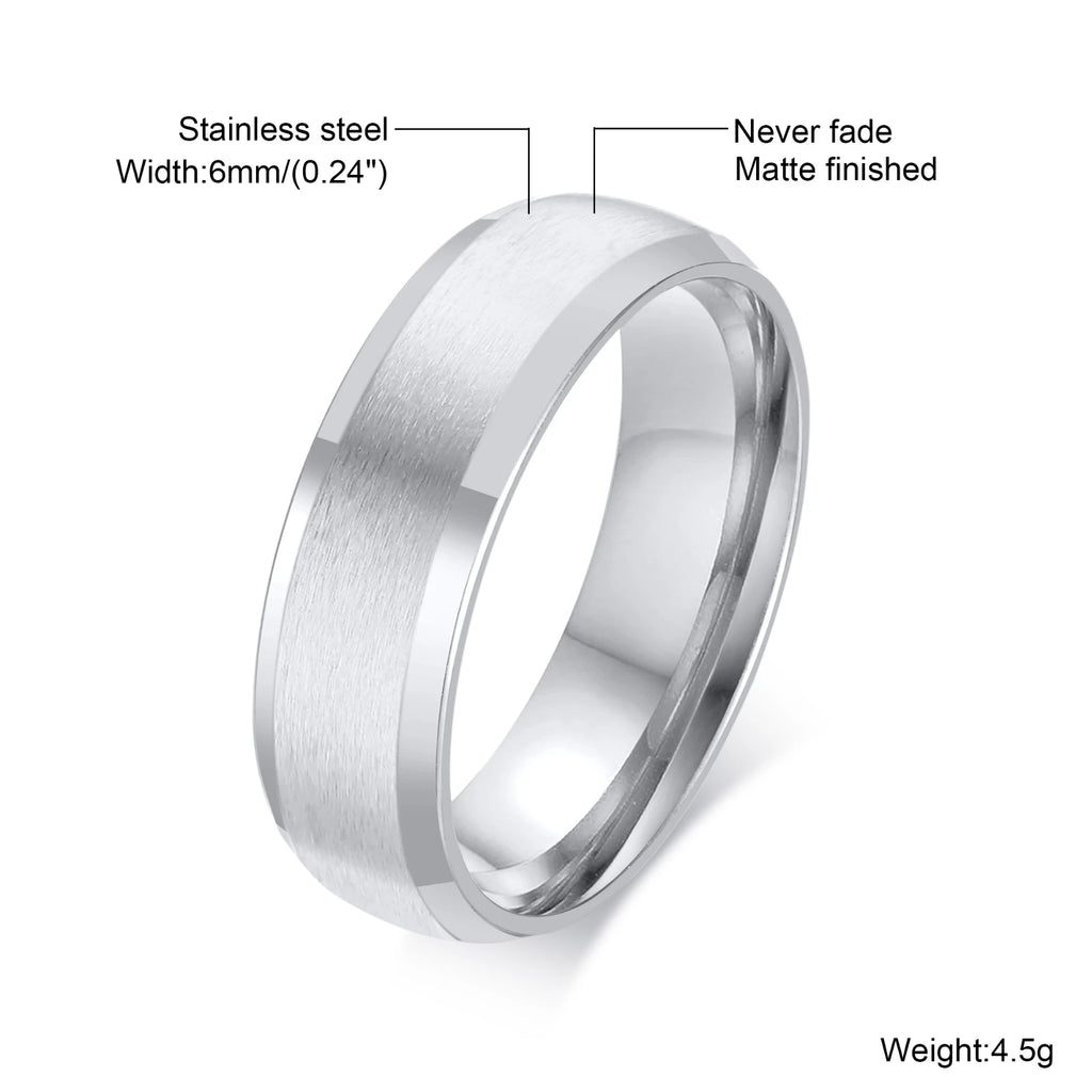 PENDRA Inclined Plane Matte Steel Ring