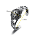 Classic Vintage Mighty Lion Head Metal Open Bracelet for Men Women Animal Bracelet Fashion Punk Biker Jewelry Gift Adjustable