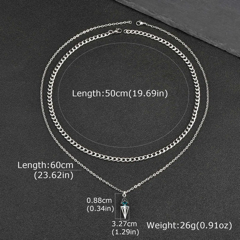 PENDRA Stone Blue Chain Necklace
