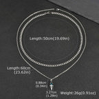 PENDRA Stone Blue Chain Necklace