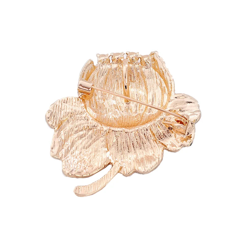 PENDRA Lotuselle Enamel Lotus Flower Brooch