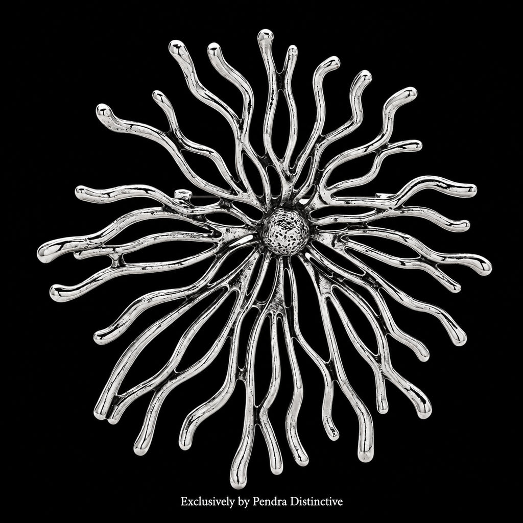 PENDRA Solstice 2-Color Vintage Metal Sun Brooch