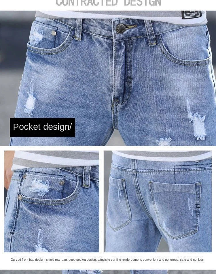 PENDRA Korean Solid Slim Jeans