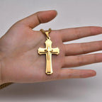 PENDRA Cross Black Gold Pendant Necklace