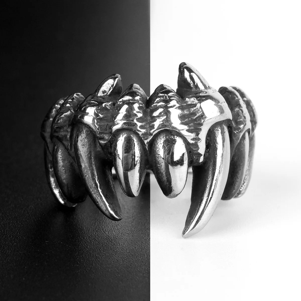 PENDRA Beast Monster Teeth Steel Ring