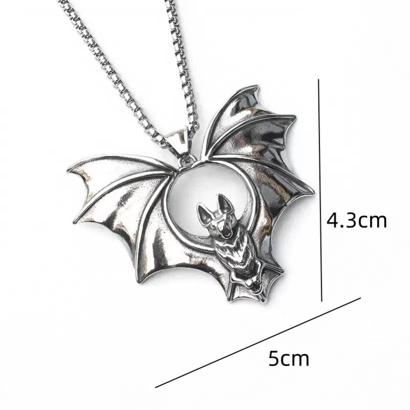 PENDRA Batgoth Vintage Stainless Steel Bat Pendant