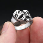 PENDRA CrySmile Stainless Steel Cry and Smile Ring