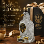 250th Independence Day Eagle Shape Glass Decanter Patriotic Whiskey Liquor Bottle American Anniversary Collectible