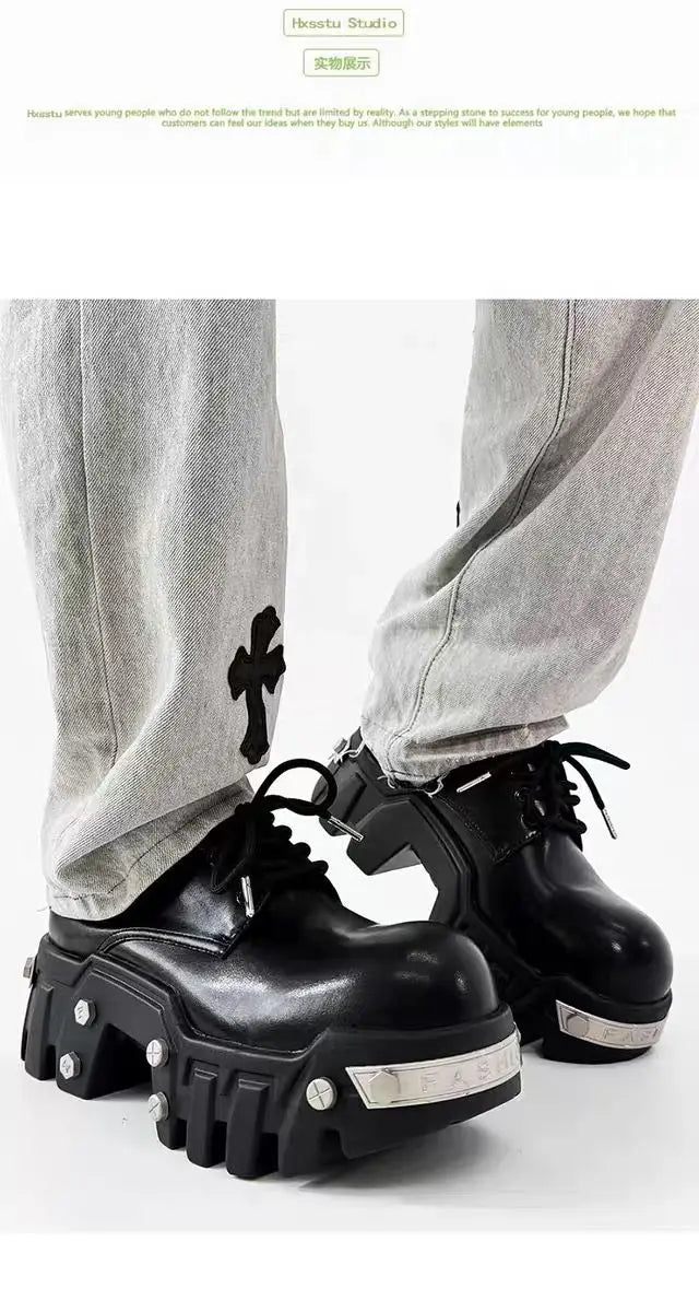 PENDRA Leather Iron Head Shoes