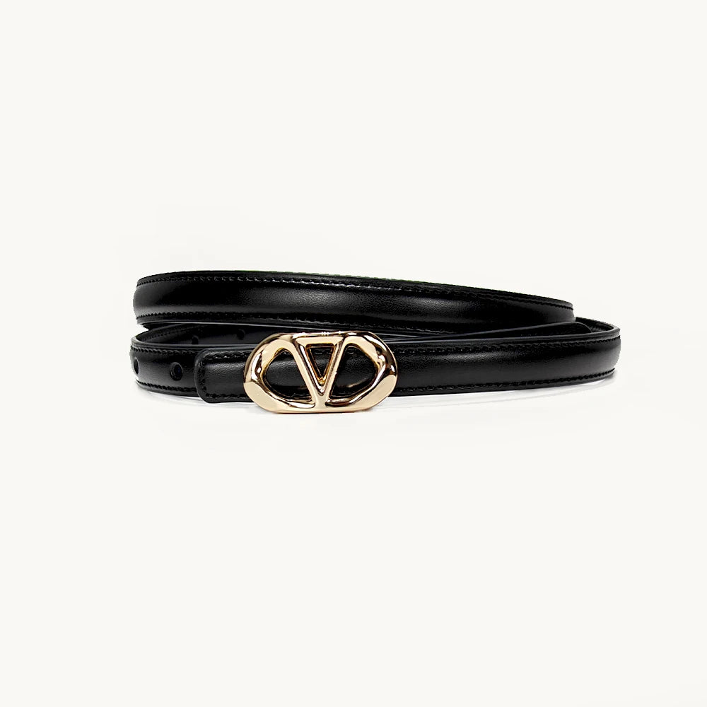 New fashion Letter V casual women's leather belt business style high-end Luxury Designer Dress Jeans Belt Elegant Thin Corset