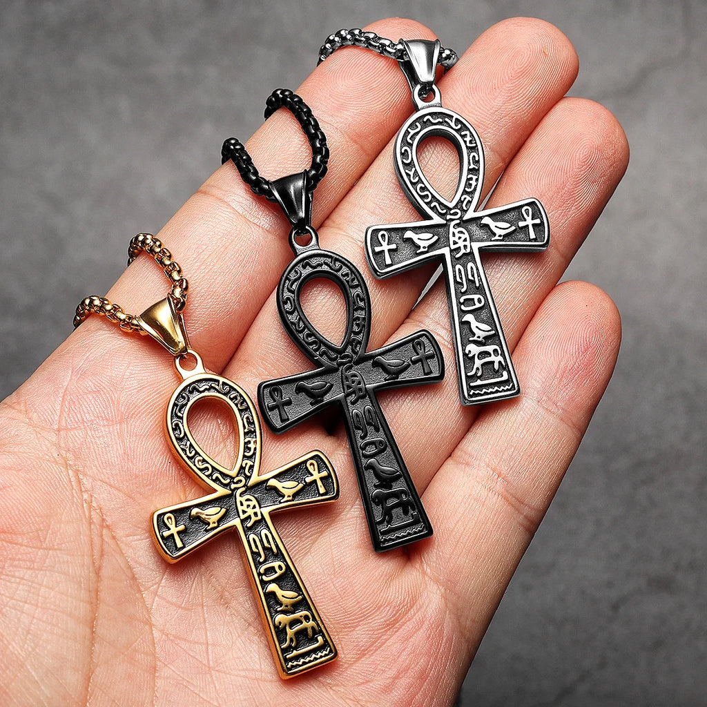 PENDRA Egypt Cross Steel Necklace