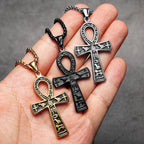 PENDRA Egypt Cross Steel Necklace