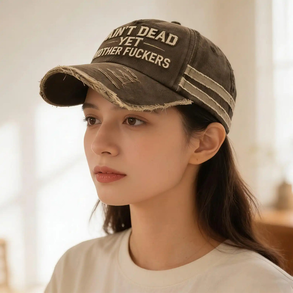Ain't Dead Yet Hat, Embroidered Adjustable Vintage Ain't Dead Yet Mother Fuckers Baseball Cap for Humor Lover
