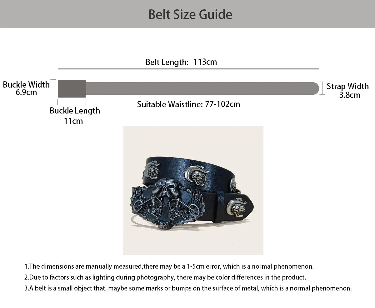 PENDRA Miralia D-Buckle Skull Gothic Belt