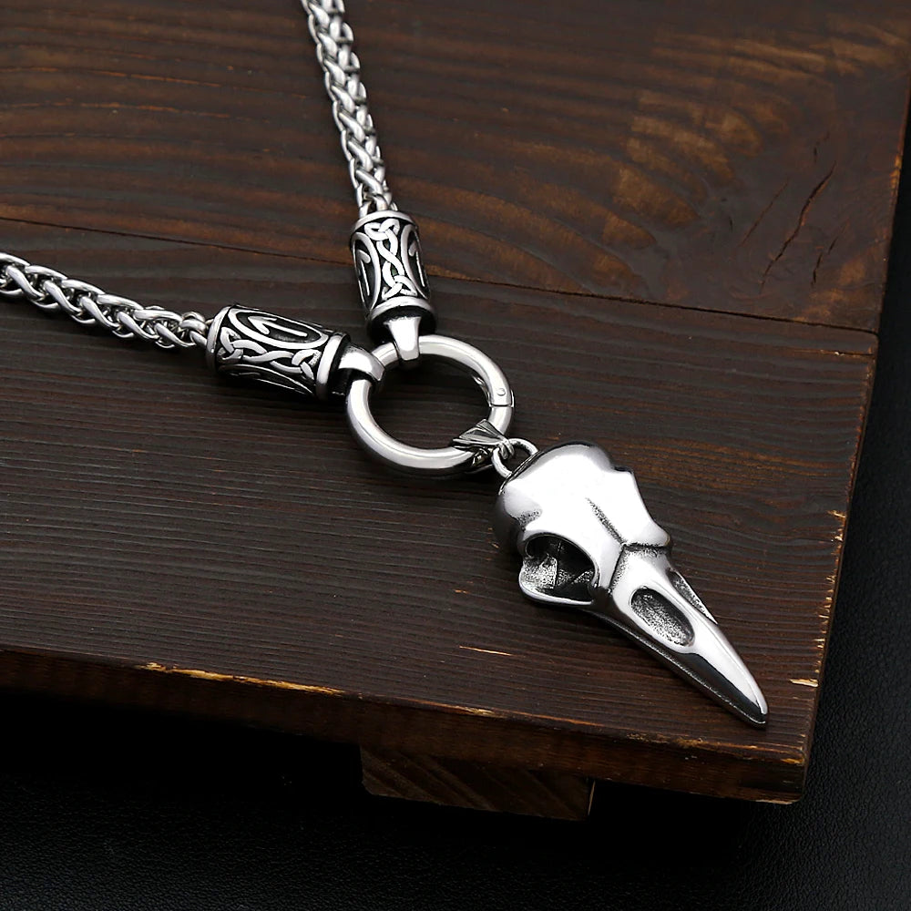 PENDRA Odinskull Nordic Odin Crow Skull Necklace