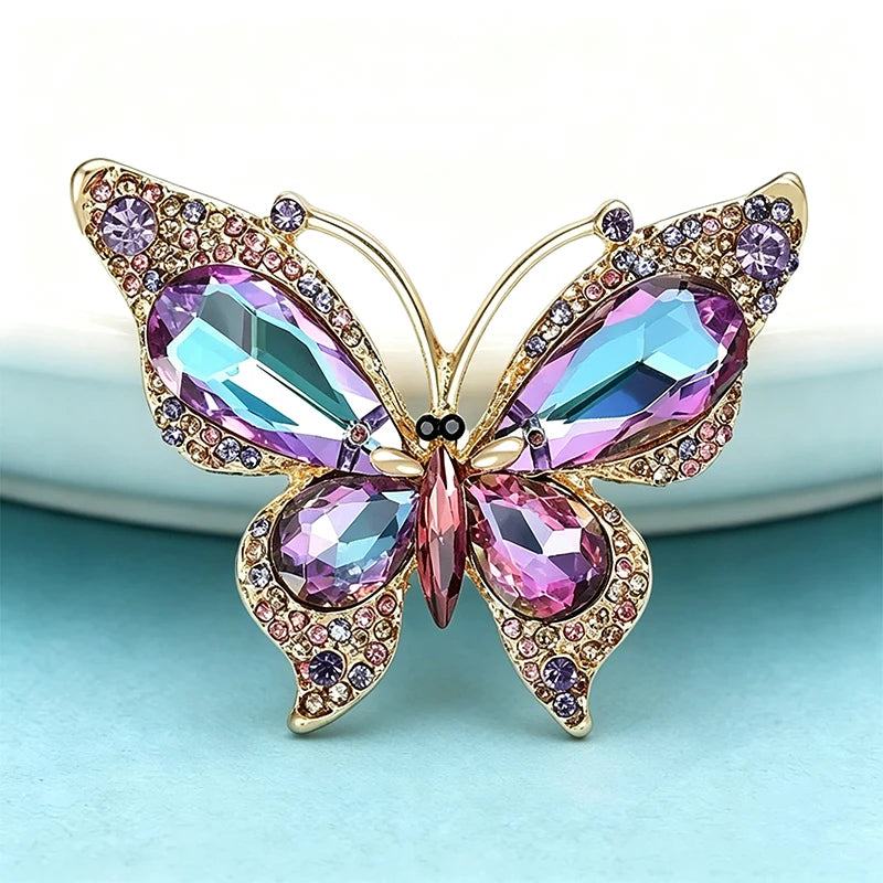 PENDRA Crystal Butterfly Brooch