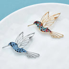 PENDRA Humminggleam 2-Color Rhinestone Hummingbird Brooch