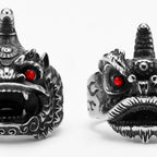 Chinese Lion Dance Unique Men Rings Stainless Steel Retro Punk Stylish Women Jewelry Fashion Accessories Gift Wholesale