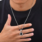 PENDRA Black Geometric Pendant Necklace