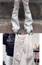 Spring Summer 2026 Trendy Brand Versatile Ruffian Handsome Ripped Flare Young Light Weight Casual Jeans Hip Hop Long Pants Men